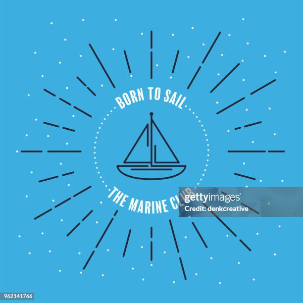 born to sail - sailboat racing stock illustrations