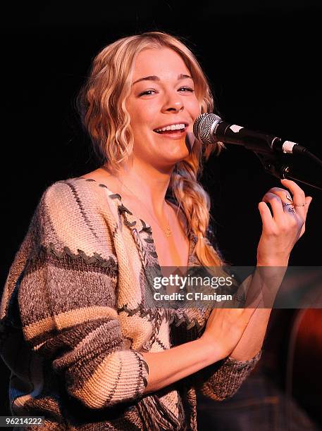 Musician Leann Rimes performs at the ASCAP Music Cafe during the 2010 Sundance Film Festival at Racquet Club Theatre on January 25, 2010 in Park...