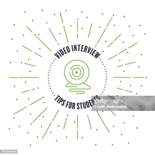 video interview - zoom interview stock illustrations