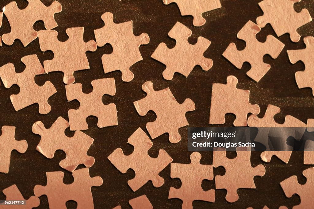 Full frame of jigsaw puzzle pieces