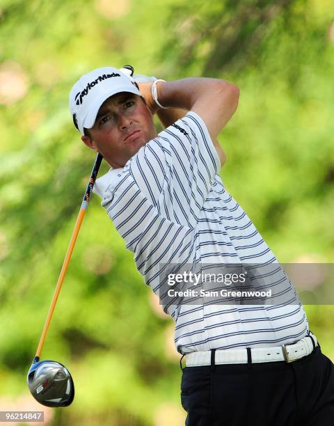 Ryan Palmer plays a shot during the final round of the Sony Open at Waialae Country Club on January 17, 2010 in Honolulu, Hawaii.