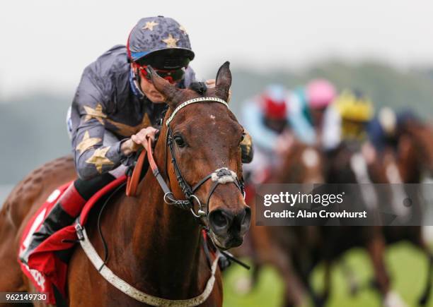 Fran Berry riding Magic Circle win The Matchbook VIP Henry II Stakes at Sandown Park racecourse on May 24, 2018 in Esher, United Kingdom.