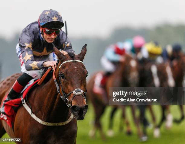 Fran Berry riding Magic Circle win The Matchbook VIP Henry II Stakes at Sandown Park racecourse on May 24, 2018 in Esher, United Kingdom.