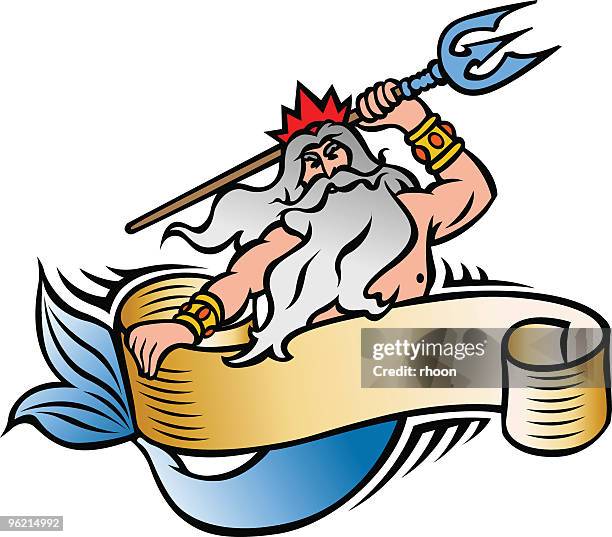 ilustrações, clipart, desenhos animados e ícones de neptune - neptune roman god