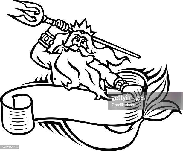 ilustrações, clipart, desenhos animados e ícones de neptune - neptune roman god