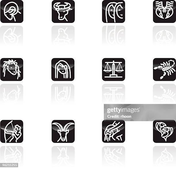 astrologie symbol set - erd zeichen stock-grafiken, -clipart, -cartoons und -symbole