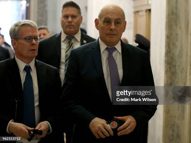 White House Chief of Staff John Kelly and lawyer for President Trump, Emmet Flood arrive to attend a briefing with members of the so-called 'Gang of...