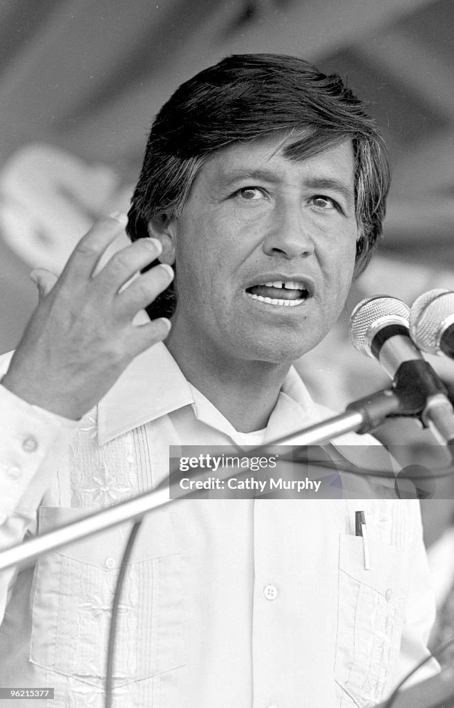 Cesar Chavez Speaks At A Rally