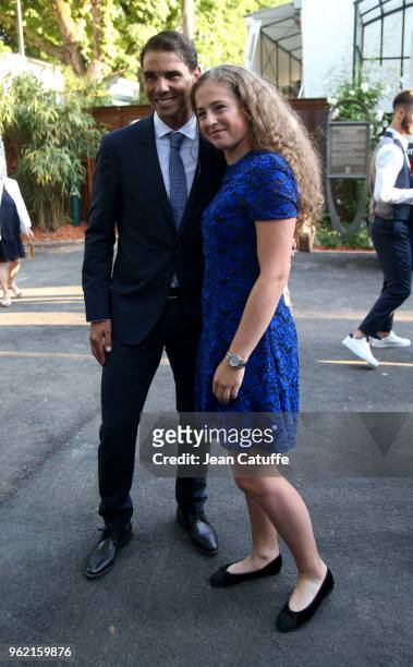 Winners of 2017 French Open Rafael Nadal of Spain and Jelena Ostapenko of Lettonia following the draws of the 2018 French Open at Roland Garros...