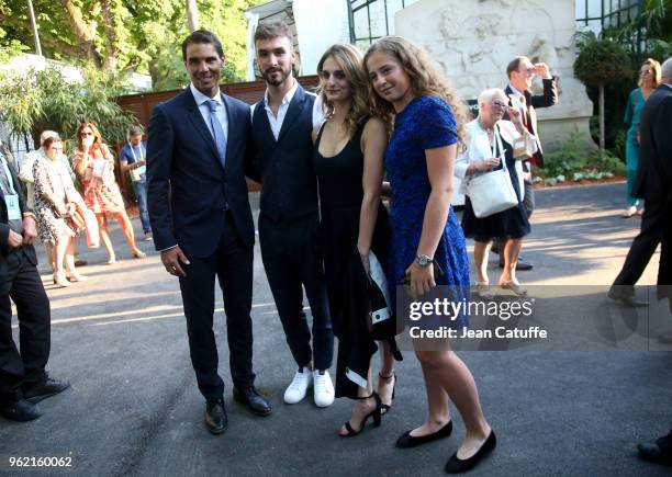 Ice dance skating French champions Guillaume Cizeron and Gabriella Papadakis between winners of 2017 French Open Rafael Nadal of Spain and Jelena...