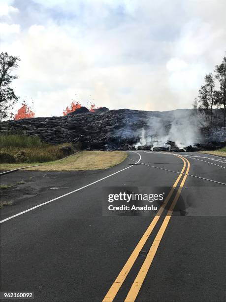 Kilauea volcano erupts, destroying around 50 structures, in Hawaii, United States on May 23, 2018. Lava from the volcano reached the coast of the...