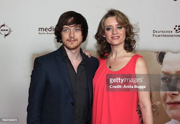 Briitish Actress Anne-Marie Duff and her husband, British actor James McAvoy, attend the "Ein Russischer Sommer" German premiere on January 27, 2010...