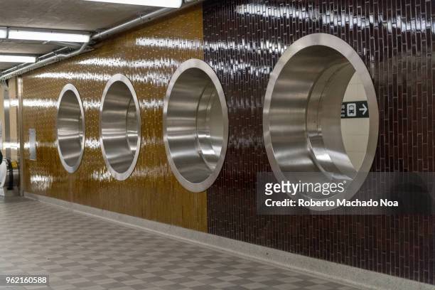 sheppard-yonge subway station ventilations tubes with a sculpture-like design, toronto, canada - toronto subway stock pictures, royalty-free photos & images