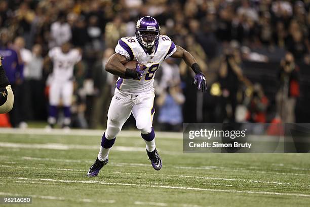 Playoffs: Minnesota Vikings Adrian Peterson in action vs New Orleans Saints. New Orleans, LA 1/24/2010 CREDIT: Simon Bruty