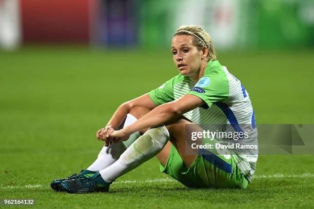 Lena Goeßling of Vfl Wolfsburg lookd dejected after the UEFA Womens Champions League Final between VfL Wolfsburg and Olympique Lyonnais on May 24,...