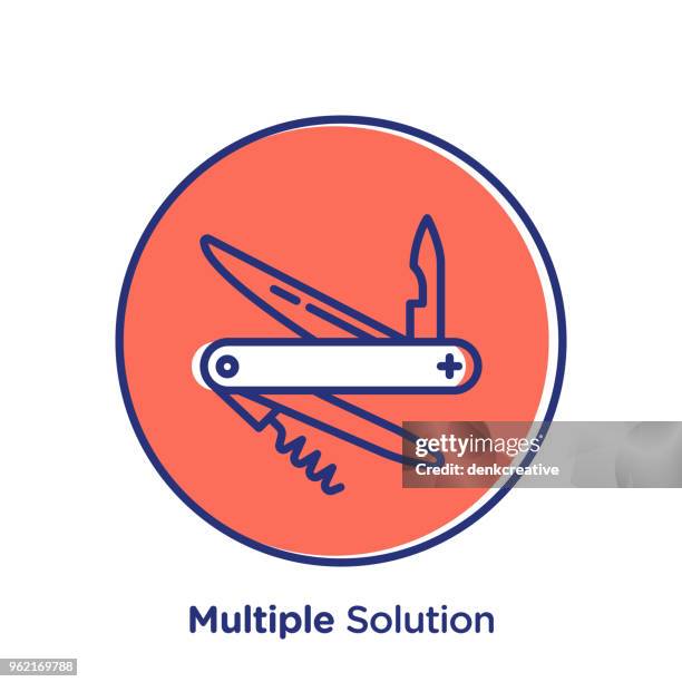 multiple solution - penknife stock illustrations