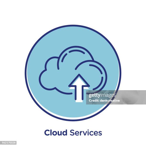 cloud services - virtual server icon stock illustrations