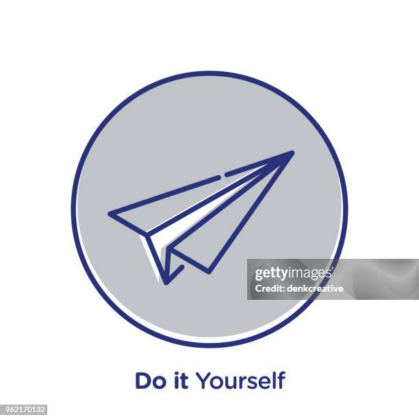 do it yourself - making origami stock illustrations