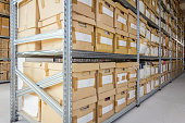 Office file folders, Stack of documents in cardboard box, Bureaucracy