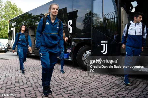 Kathryn Rood of Juventus in action during the women serie A final match between Juventus Women and Brescia calcio Femminile at Silvio Piola Stadium...