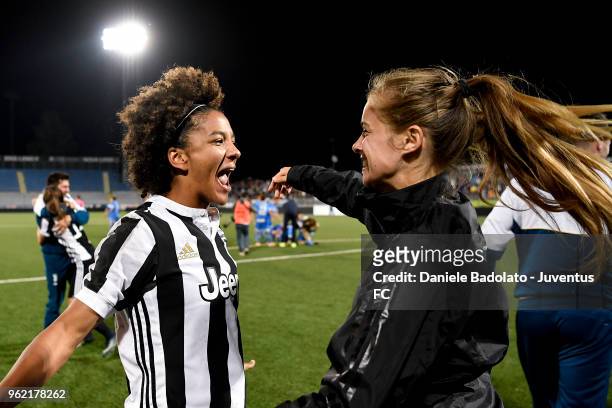 Sara Gama and Katrhyn Rood of Juventus celebrates during the women serie A final match between Juventus Women and Brescia calcio Femminile at Silvio...