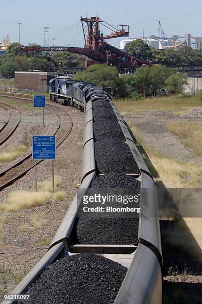 Train delivers coal for export to a ship at Newcastle port, north of Sydney, Australia, on Tuesday, March 4, 2008. Australia's Newcastle port, the...
