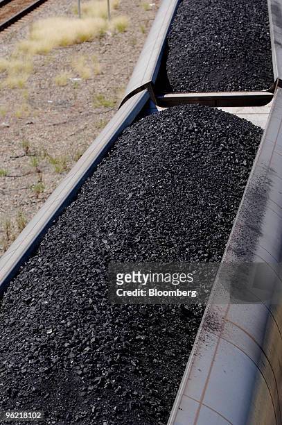 Train delivers coal for export to a ship at Newcastle port, north of Sydney, Australia, on Tuesday, March 4, 2008. Australia's Newcastle port, the...