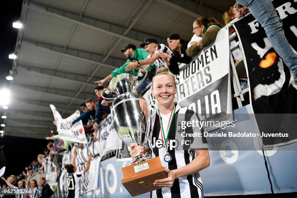 Sanni Franssi of Juventus celebrates during the women serie A final match between Juventus Women and Brescia calcio Femminile at Silvio Piola Stadium...