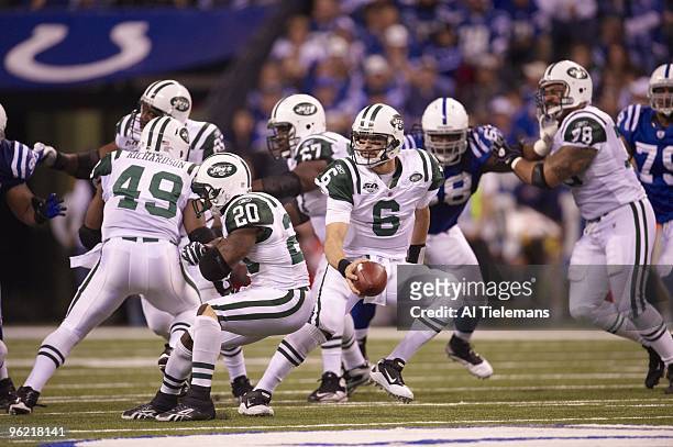 Playoffs: New York Jets QB Mark Sanchez in action vs Indianapolis Colts. Indianapolis, IN 1/24/2010 CREDIT: Al Tielemans