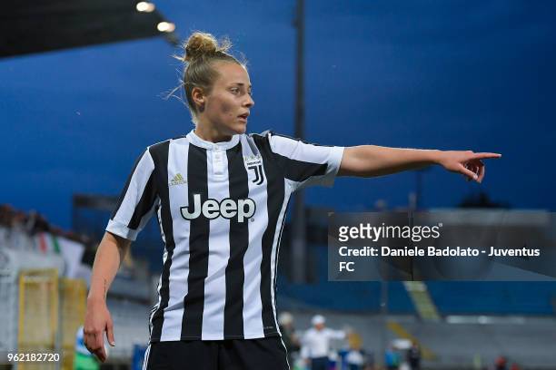 Aurora Galli of Juventus in action during the women serie A final match between Juventus Women and Brescia calcio Femminile at Silvio Piola Stadium...