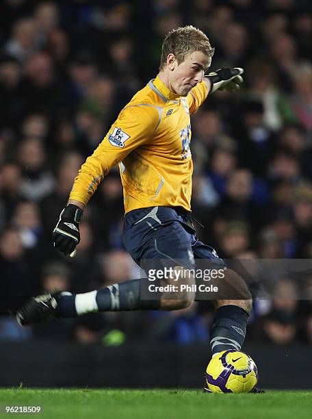 Joe Hart of Birmingham City in action during the Barclays Premier League match between Chelsea and Birmingham City at Stamford Bridge on January 27,...