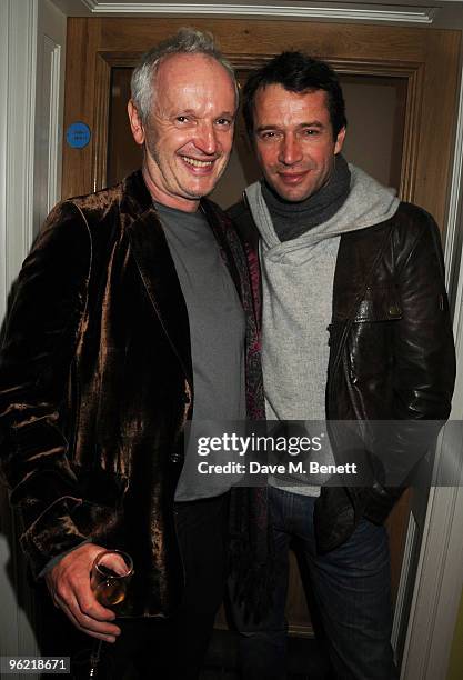 Sean Mathias and James Purefoy attend the afterparty following the cast change of 'Waiting For Godot' at the Haymarket Hotel on January 27, 2010 in...