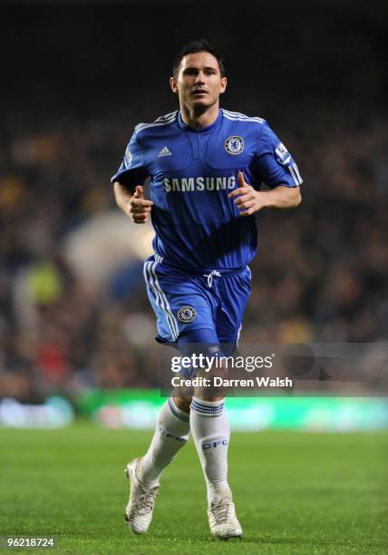 Frank Lampard of Chelsea in action during the Barclays Premier League match between Chelsea and Birmingham City at Stamford Bridge on January 27,...