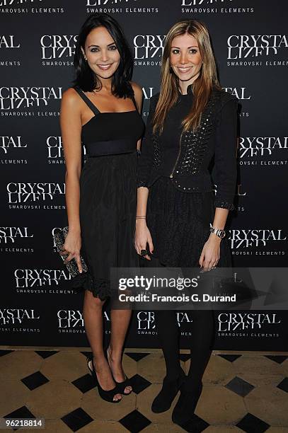 Valerie Begue and Alexandra Rosenfeld attend the 22 Iconic Little Black Dresses by Swarovski at Hotel Pozzo di Borgo on January 27, 2010 in Paris,...