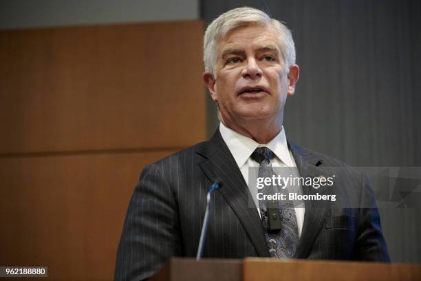 Patrick Harker, president of the Federal Reserve Bank of Philadelphia, speaks during the the Federal Reserve Bank of Atlanta & Dallas Technology...