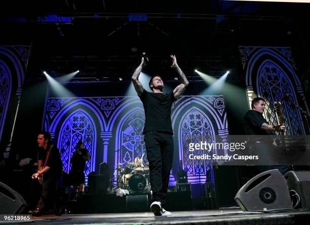 James Lynch, Matt Kelly and Al Barr and Ken Casey of the Dropkick Murphys performs onstage at Zenith on January 27, 2010 in Munich, Germany.