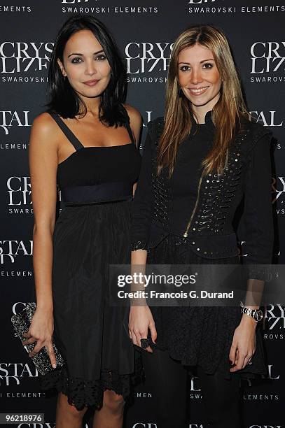 Valerie Begue and Alexandra Rosenfeld attend the 22 Iconic Little Black Dresses by Swarovski at Hotel Pozzo di Borgo on January 27, 2010 in Paris,...