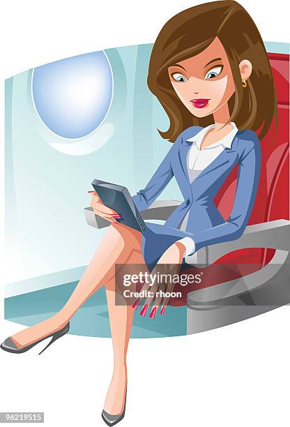 stockillustraties, clipart, cartoons en iconen met businesswoman with e-book - rhoon