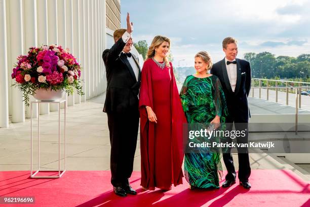 King Willem-Alexander of The Netherlands and Queen Maxima of The Netherlands with Grand Duchess Maria Teresa and Grand Duke Henri attend a concert...