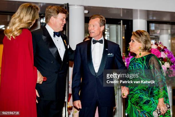 King Willem-Alexander of The Netherlands and Queen Maxima of The Netherlands with Grand Duke Henri and Grand Duchess Maria Teresa attend a concert...