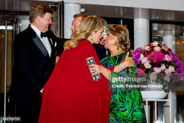 King Willem-Alexander of The Netherlands and Queen Maxima of The Netherlands with Grand Duke Henri and Grand Duchess Maria Teresa attend a concert...