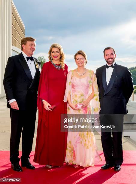 King Willem-Alexander of The Netherlands and Queen Maxima of The Netherlands welcome Hereditary Grand Duke Guillaume of Luxembourg and Hereditary...