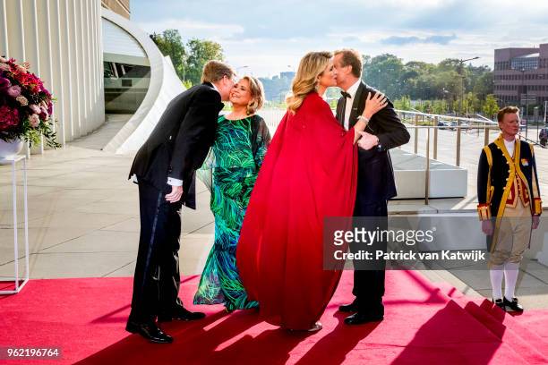 King Willem-Alexander of The Netherlands and Queen Maxima of The Netherlands welcome Grand Duke Henri of Luxembourg and Grand Duchess Maria Teresa of...