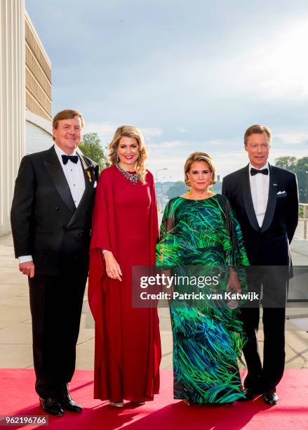 King Willem-Alexander of The Netherlands and Queen Maxima of The Netherlands welcome Grand Duke Henri of Luxembourg and Grand Duchess Maria Teresa of...