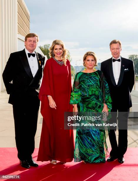 King Willem-Alexander of The Netherlands and Queen Maxima of The Netherlands welcome Grand Duke Henri of Luxembourg and Grand Duchess Maria Teresa of...