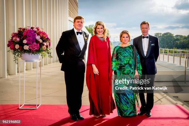 King Willem-Alexander of The Netherlands and Queen Maxima of The Netherlands welcome Grand Duke Henri of Luxembourg and Grand Duchess Maria Teresa of...