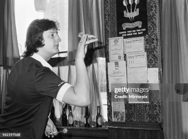 Twenty One year old British darts player Eric Bristow enjoying a friendly game at his local pub in North London, 20th May 1978.