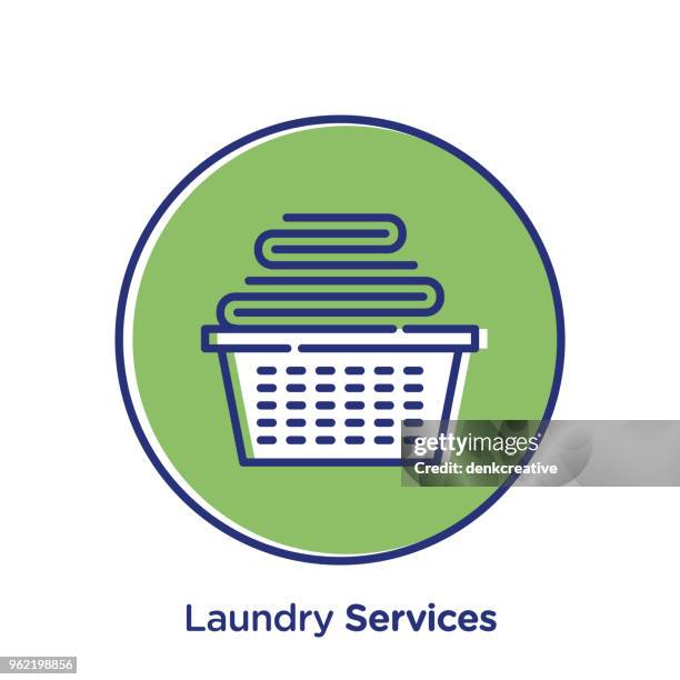 laundry services - folded laundry stock illustrations