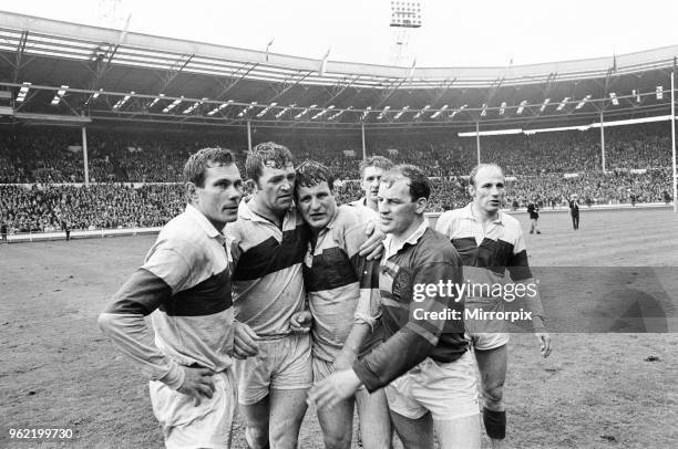 Leeds 11-10 Wakefield Trinity, Rugby League Challenge Cup Final match at Wembley Stadium, London, Saturday 11th May 1968. Don Fox of Wakefield is...