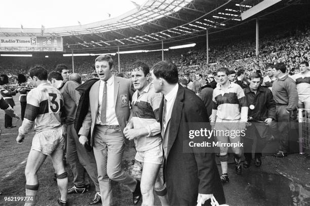 Leeds 11-10 Wakefield Trinity, Rugby League Challenge Cup Final match at Wembley Stadium, London, Saturday 11th May 1968. Don Fox of Wakefield at end...